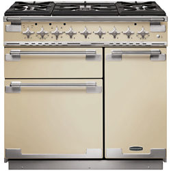 Rangemaster Elise 90 Dual Fuel Range Cooker Cream/Chrome Trim